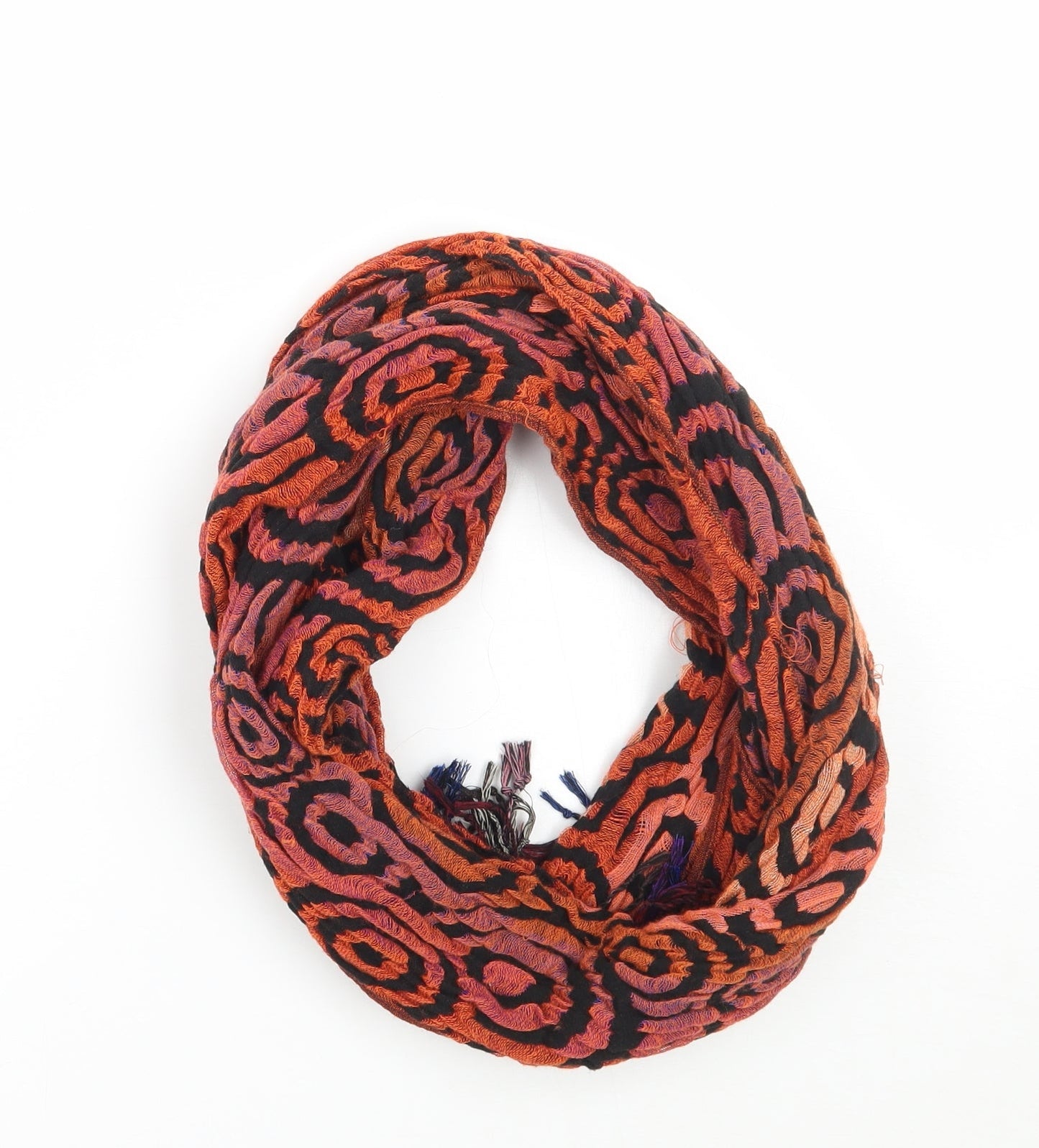 Preworn Womens Orange Geometric   Scarf