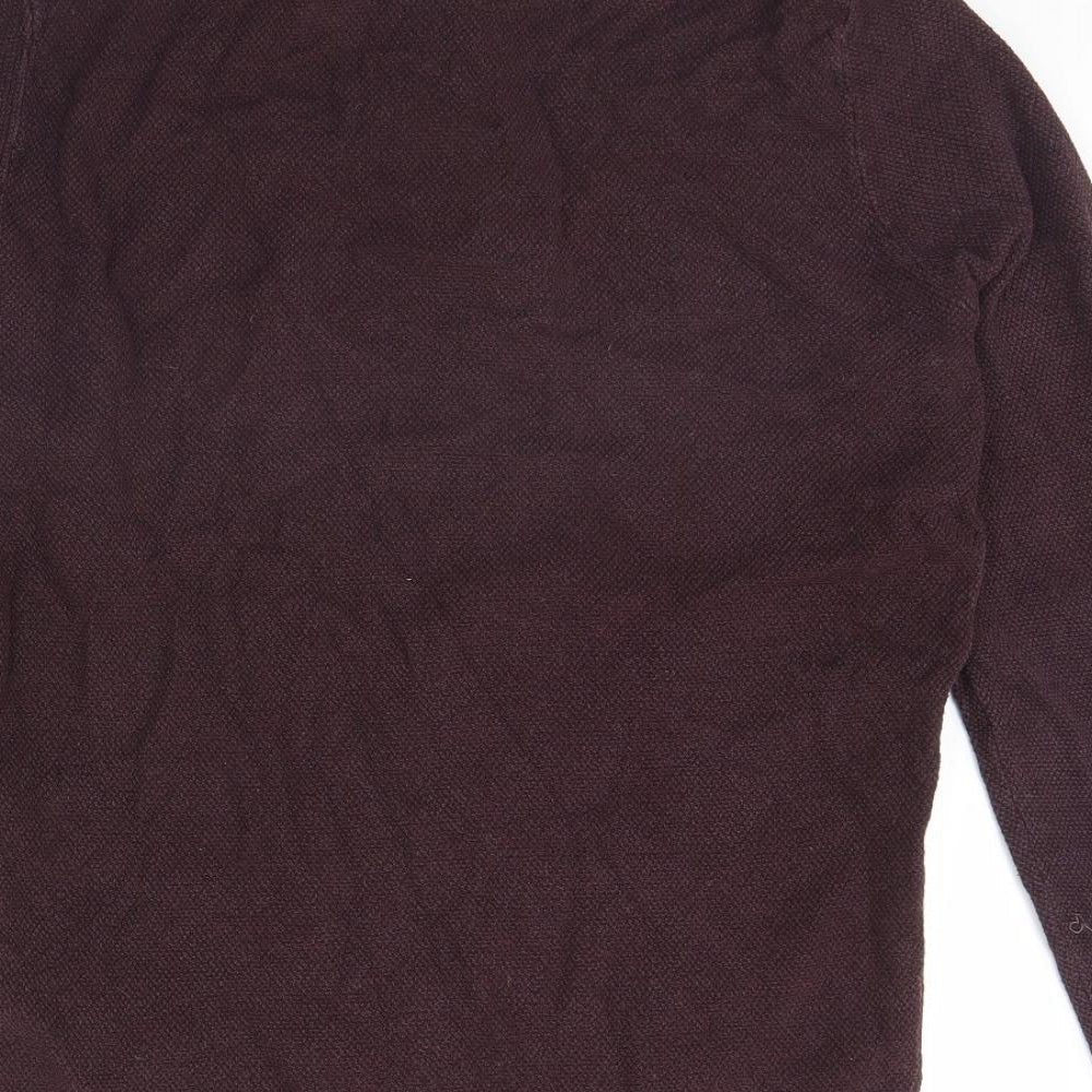 Red Herring Mens Purple   Henley Jumper Size S