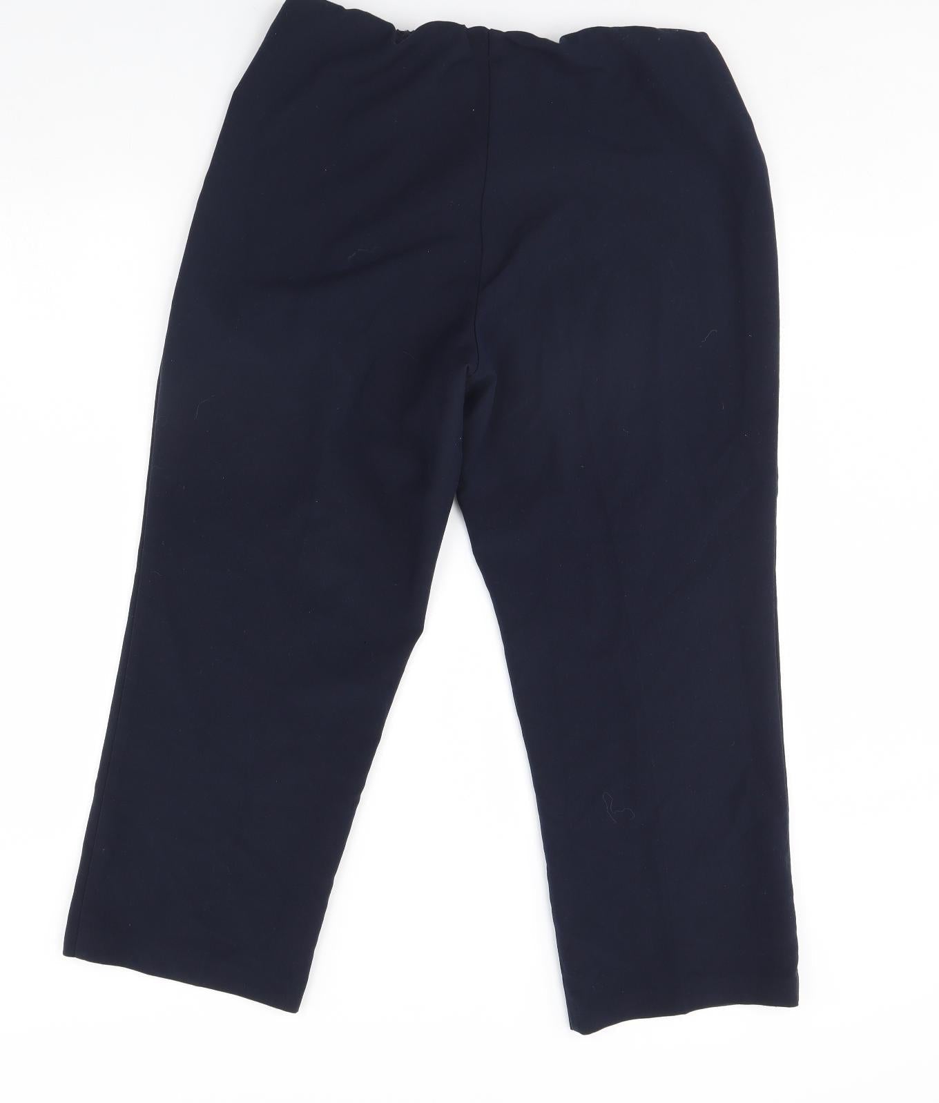 Classic Womens Blue   Cropped Trousers Size 14 L26 in