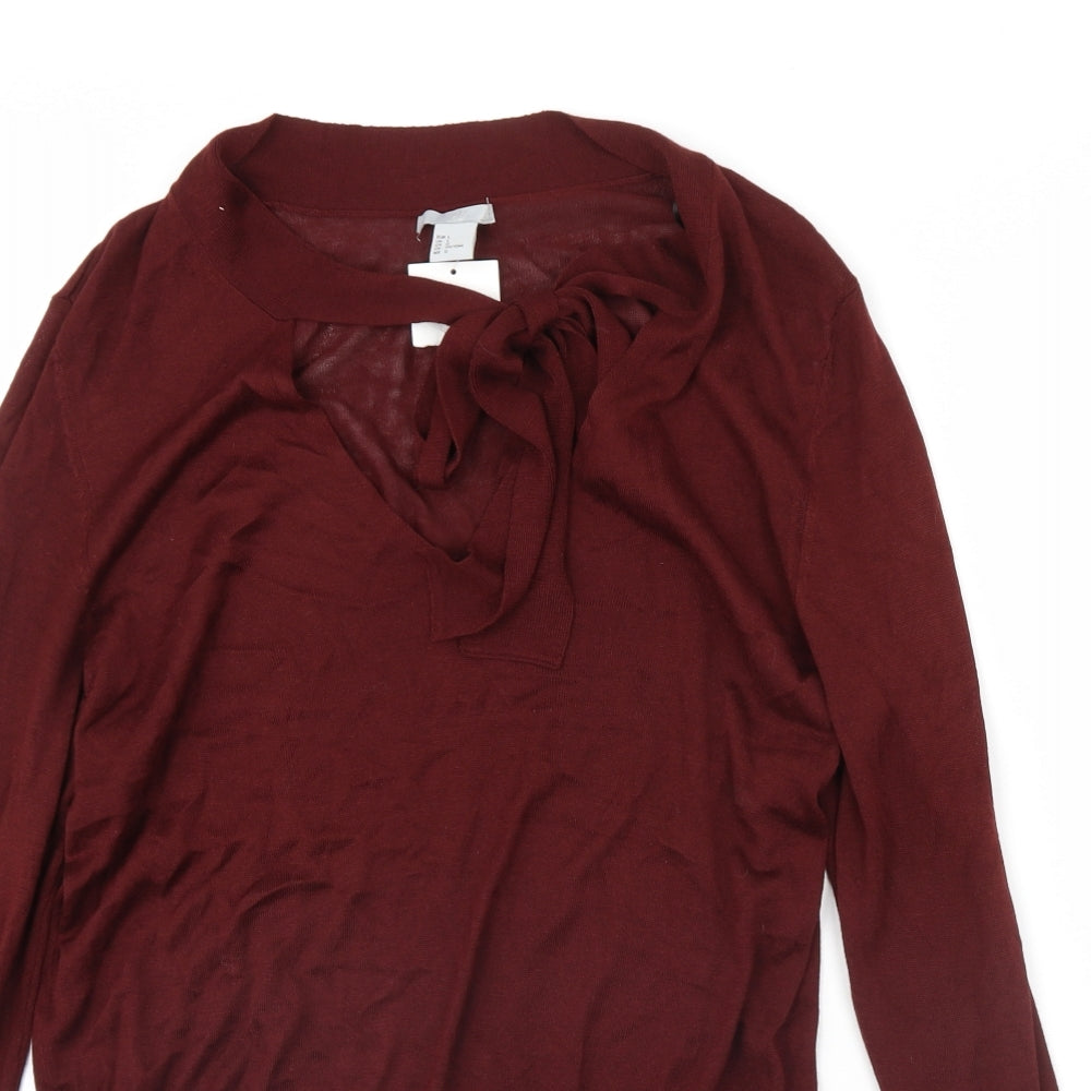H&M Womens Red   Pullover Jumper Size L