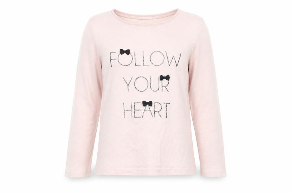 H&M Girls Pink   Pullover Jumper Size 6 Years  - Follow Your Heart