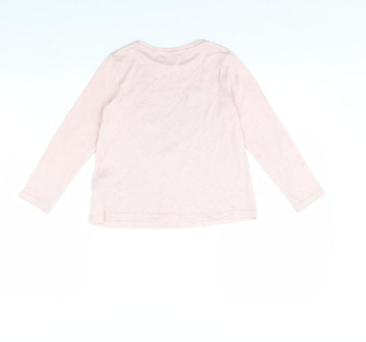 H&M Girls Pink   Pullover Jumper Size 6 Years  - Follow Your Heart