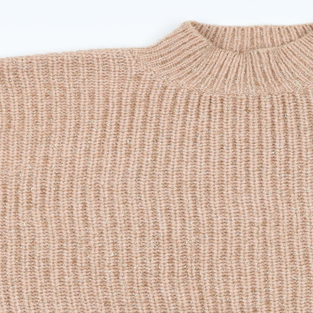 Papaya Womens Pink   Pullover Jumper Size M  - Glitter effect