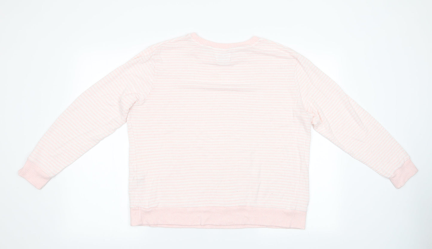 Matalan Womens Pink Striped   Pyjama Top Size 16