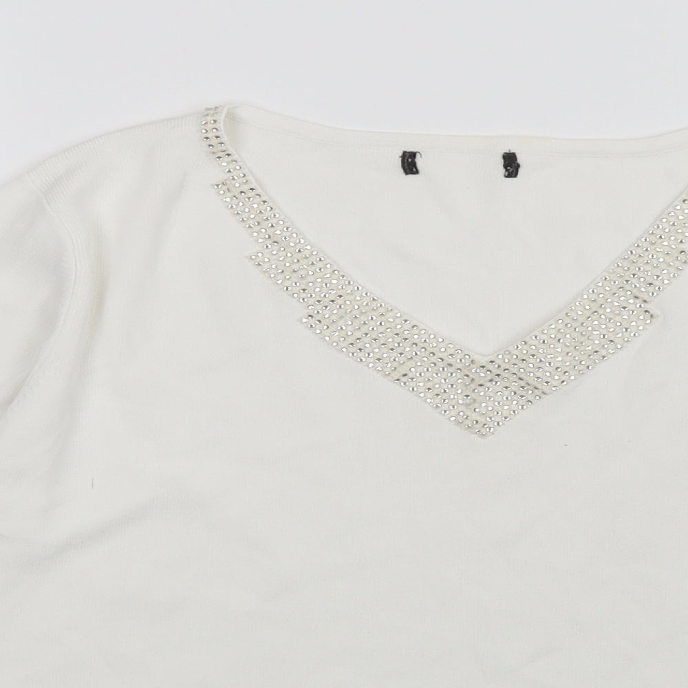 Sky Womens White   Pullover Jumper Size S