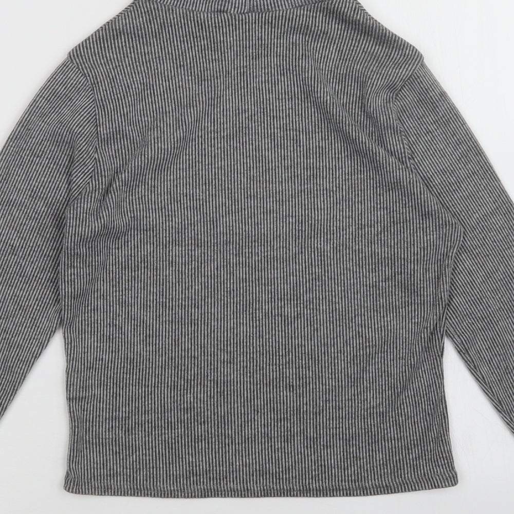 Innocence Womens Grey Striped  Pullover Jumper Size 8