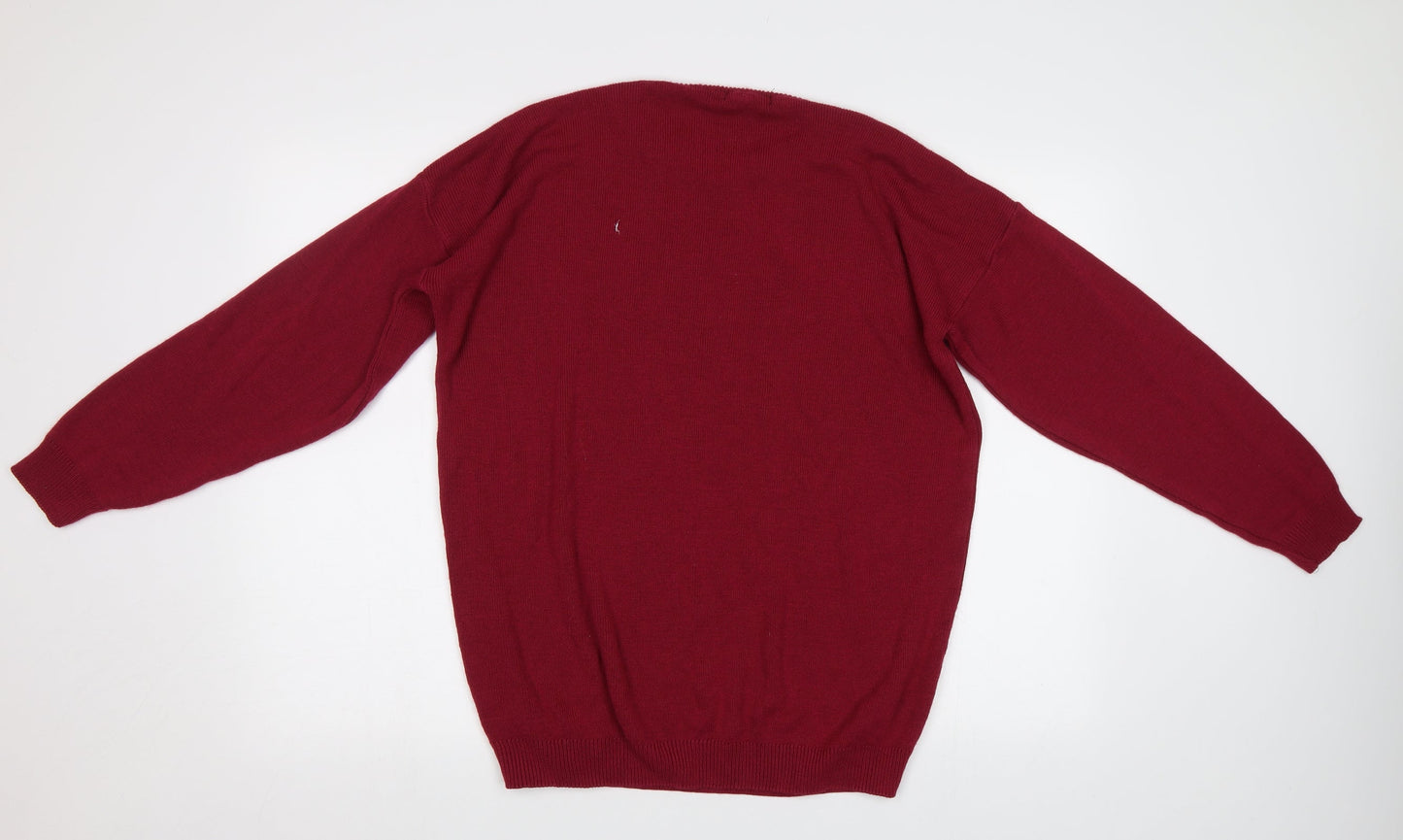 Preworn Mens Purple   Henley Jumper Size M