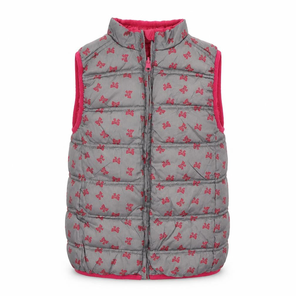 Front view of Sergent Major girls’ pink gilet waistcoat, size 7, years