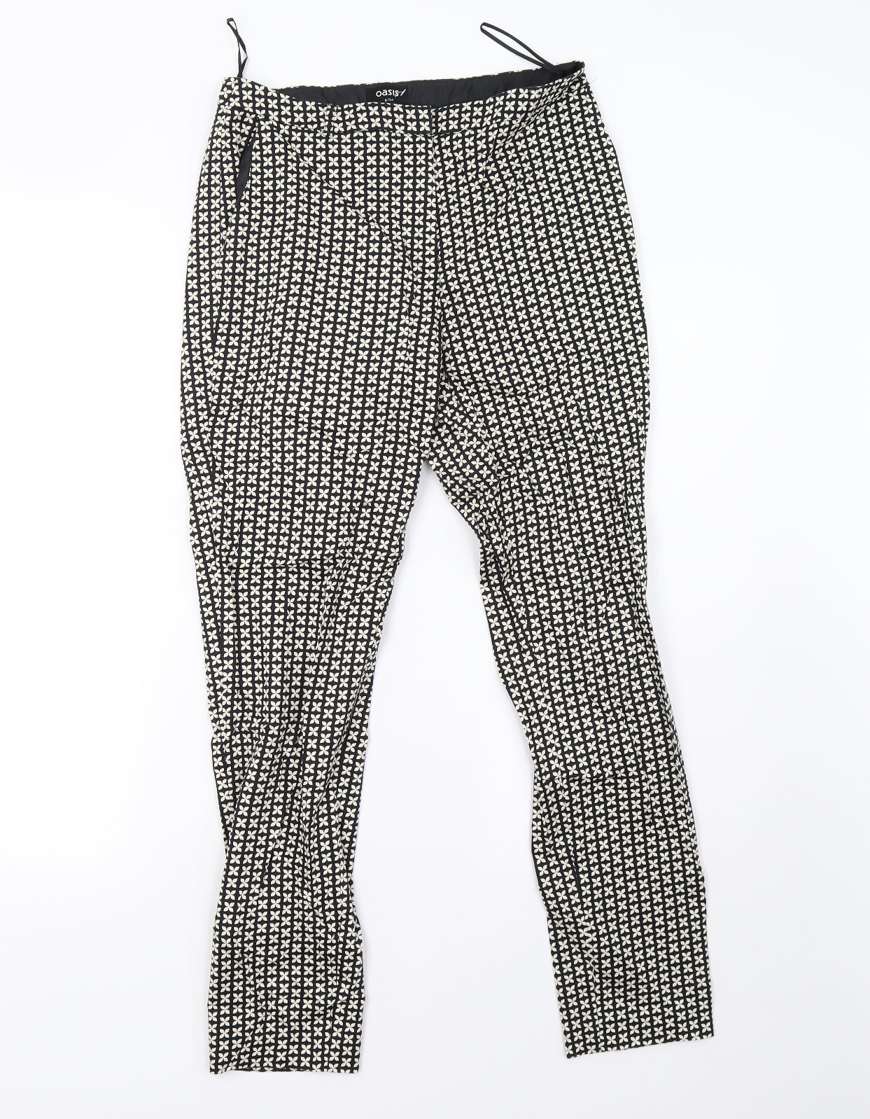 Oasis Womens Multicoloured Geometric  Trousers  Size 8 L27 in