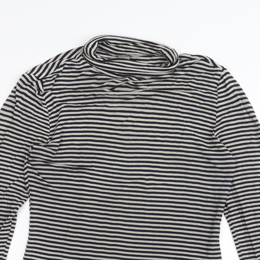 H&M Womens Grey Striped  Basic T-Shirt Size S