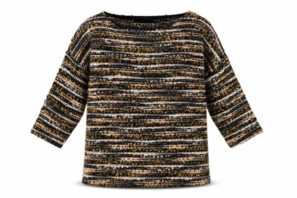 Nutmeg Womens Brown Striped  Pullover Jumper Size 12