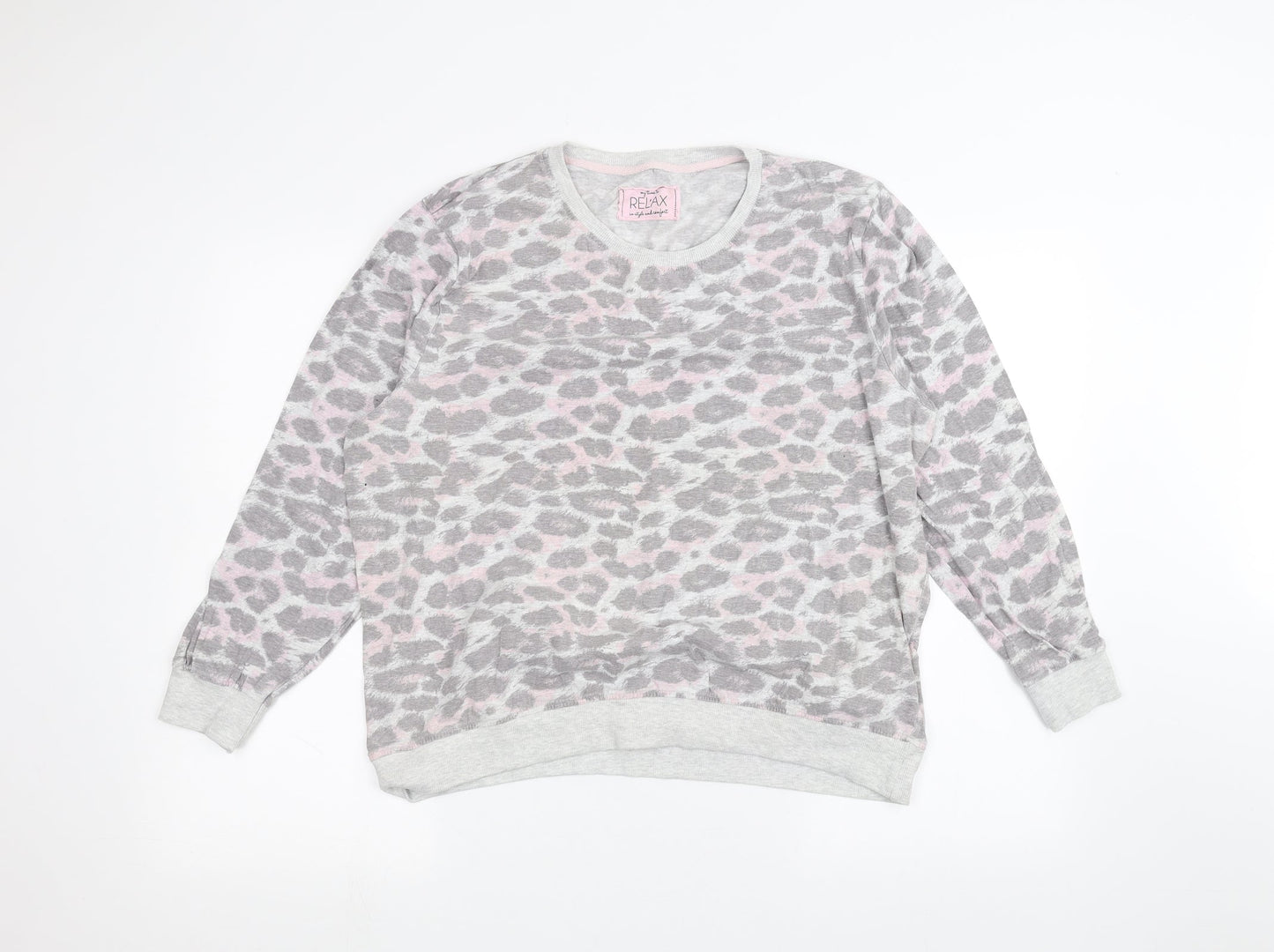 Peacocks Womens Pink Animal Print  Pullover Jumper Size 18