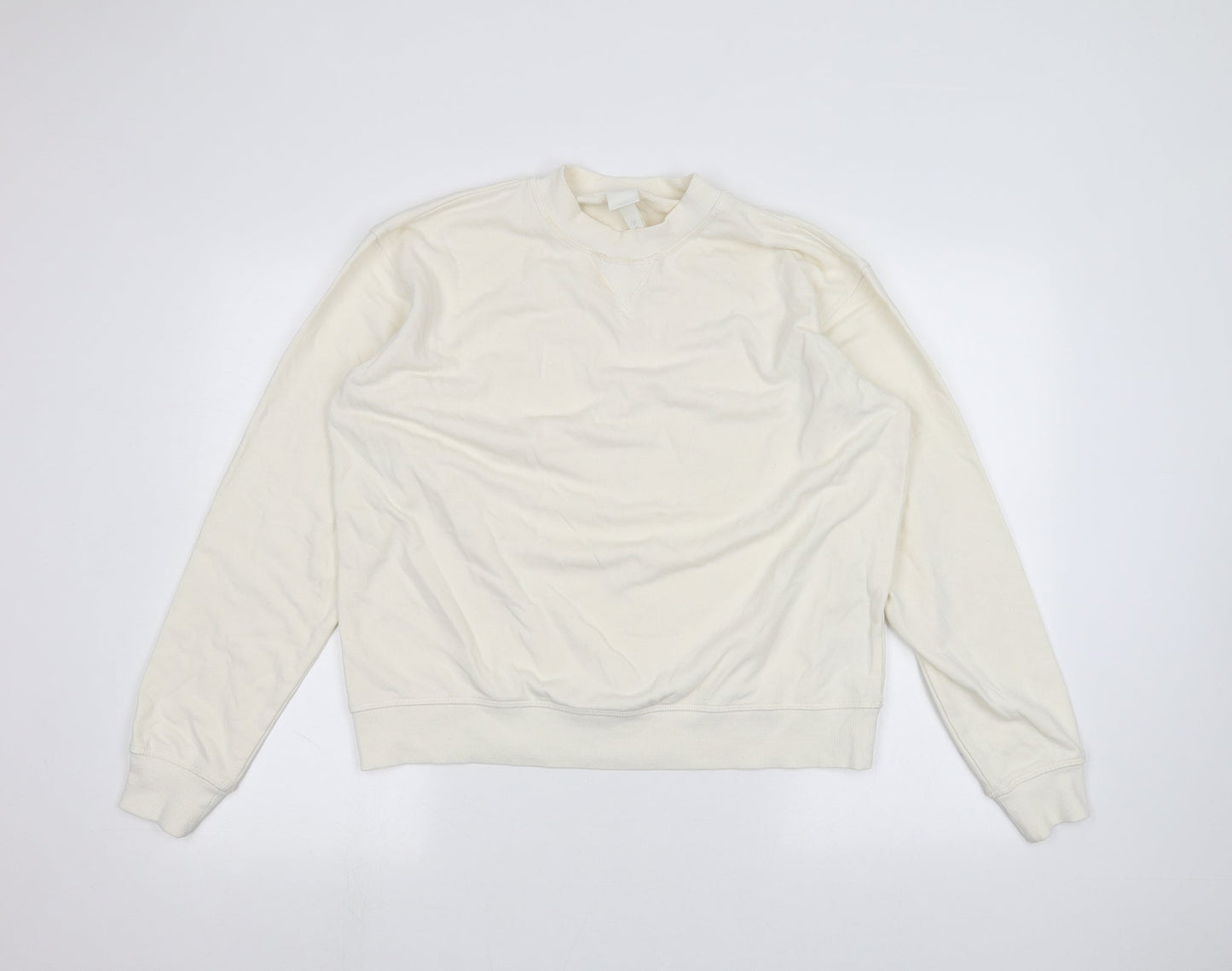 H&M Womens White   Pullover Jumper Size M