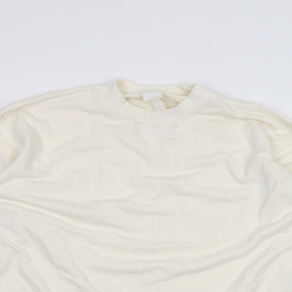 H&M Womens White   Pullover Jumper Size M