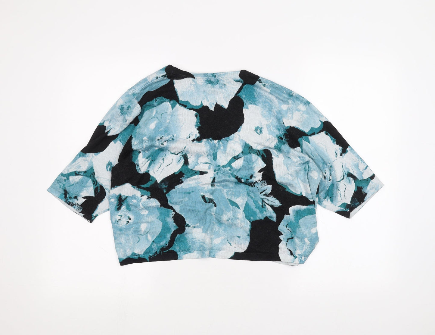 Joseph A Womens Blue Floral  Cardigan Jumper Size XL
