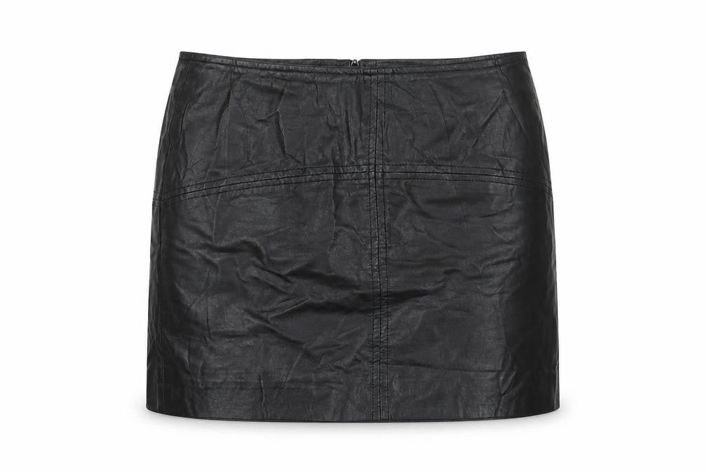 Front view of ASOS women’s black a-line skirt, size UK 8