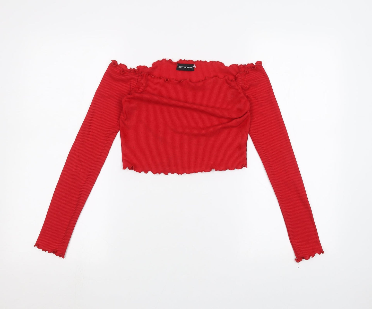 PRETTYLITTLETHING Womens Red   Basic T-Shirt Size 8