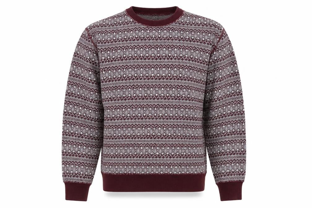 Front view of Easy men’s red jumper, size M
