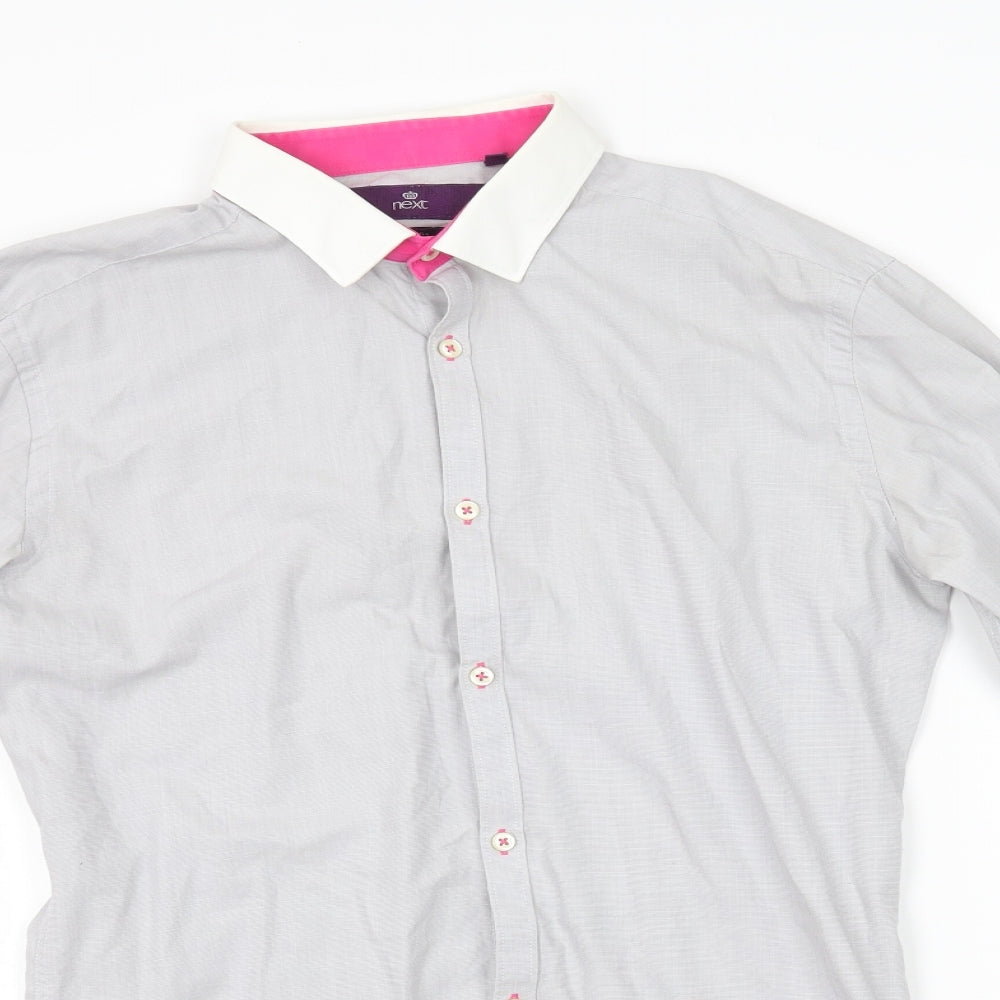 NEXT Mens Grey    Button-Up Size 14