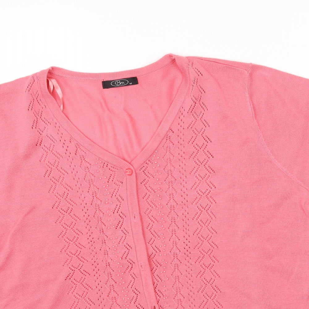 BM Womens Pink   Cardigan Jumper Size M