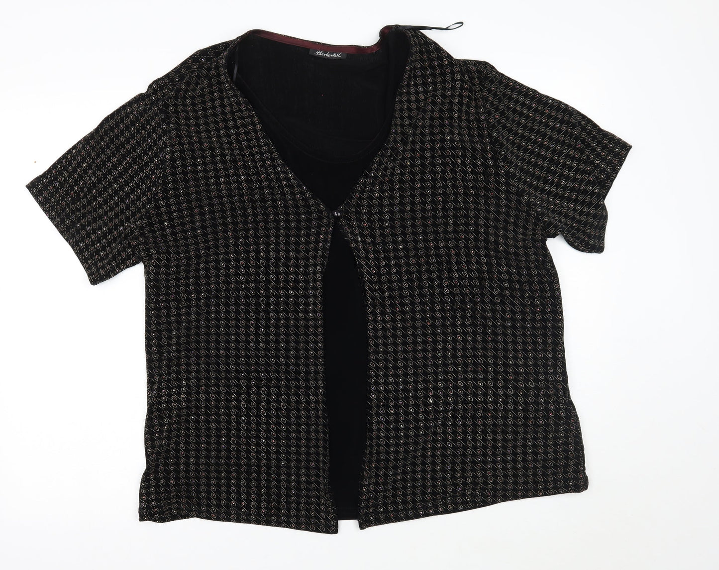 Berkertex Womens Black   Wrap Jumper Size 20  - shirt insert