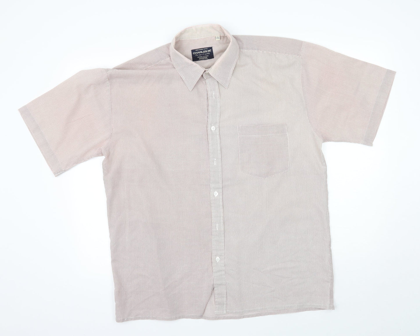 charles m Mens Red Check   Button-Up Size XL