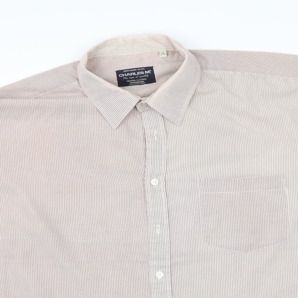 charles m Mens Red Check   Button-Up Size XL