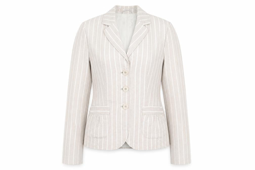 Lakeland Womens Grey Striped  Jacket Suit Jacket Size 14