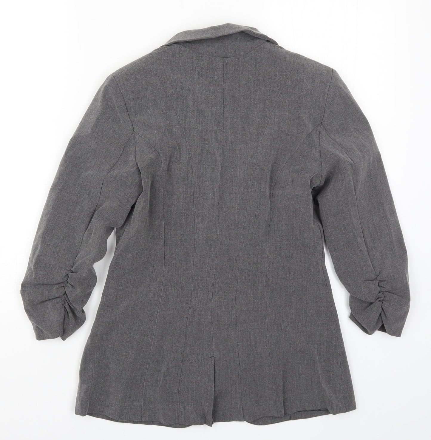 Preworn Womens Grey  Rayon Jacket Suit Jacket Size S