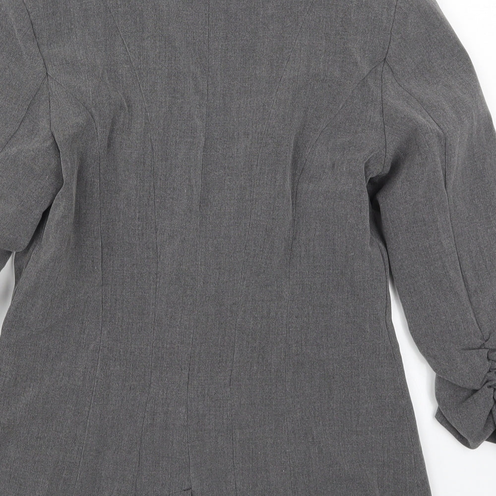Preworn Womens Grey  Rayon Jacket Suit Jacket Size S
