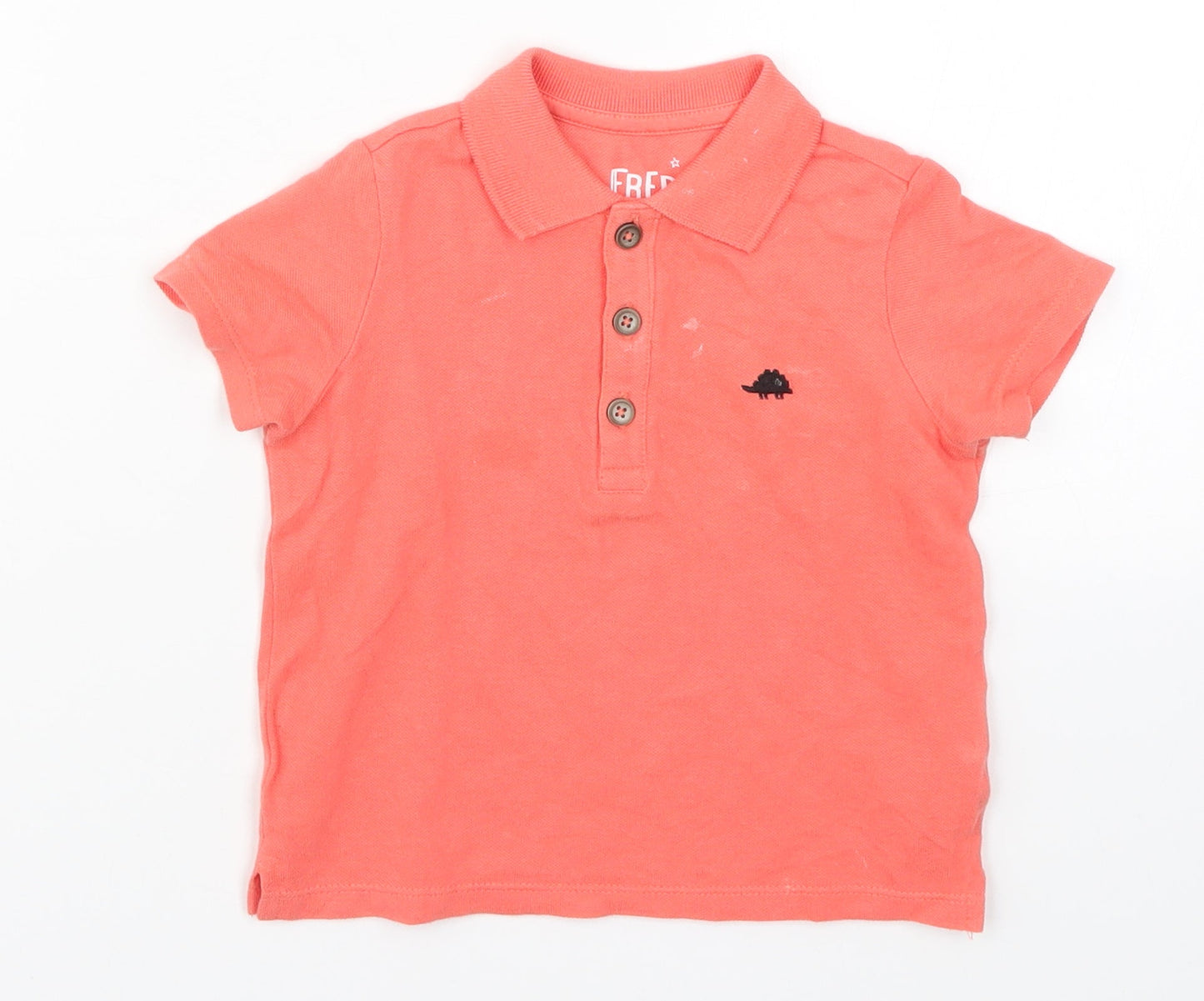 F&F Boys Red   Basic Polo Size 12-18 Months  - Coral Coloured