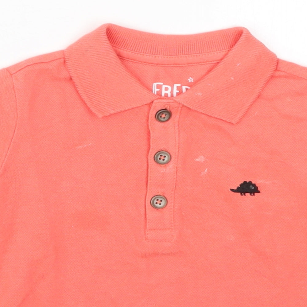 F&F Boys Red   Basic Polo Size 12-18 Months  - Coral Coloured