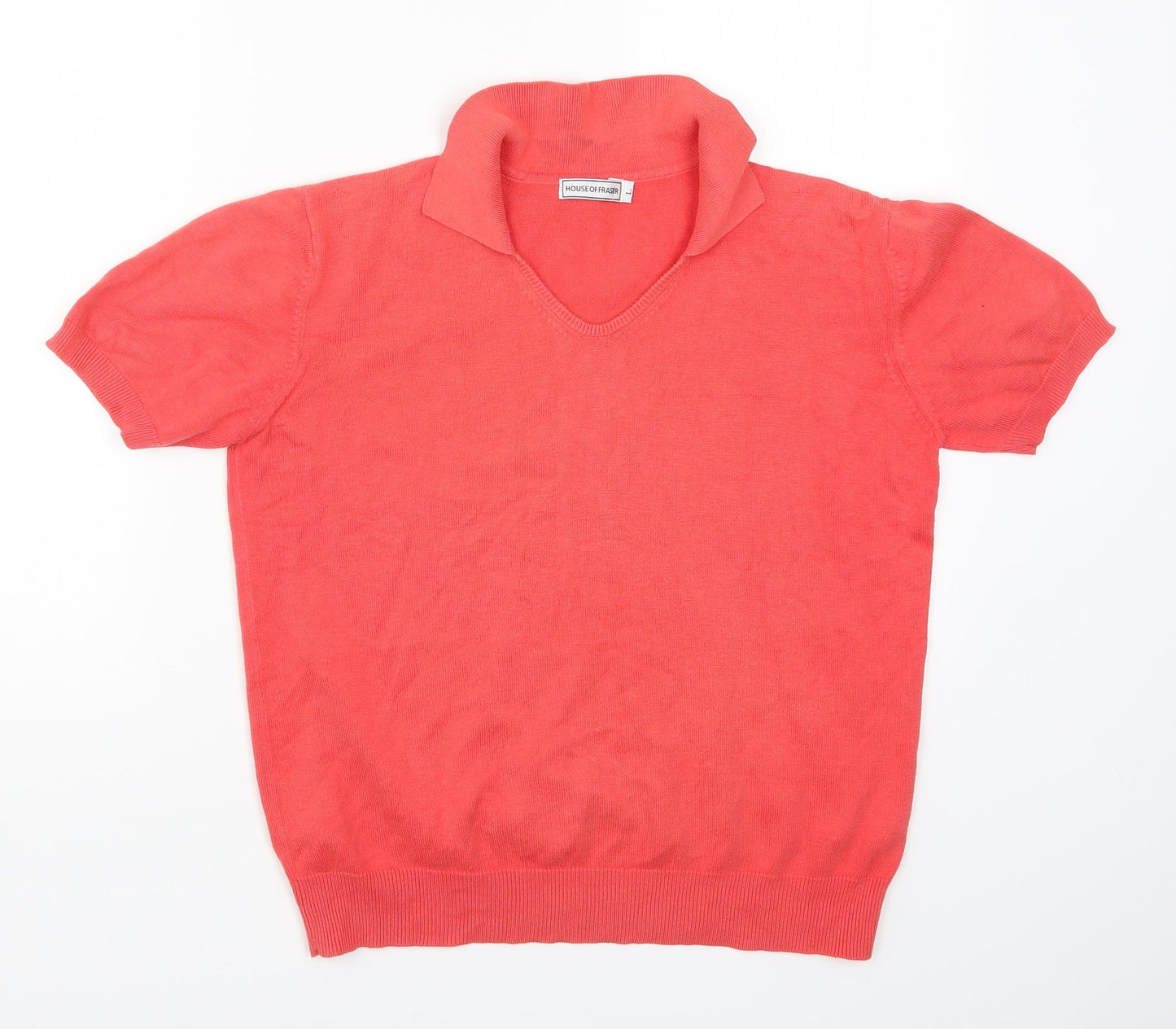 House of Fraser Womens Pink  Knit Pullover Jumper Size L  - Coral Coloured