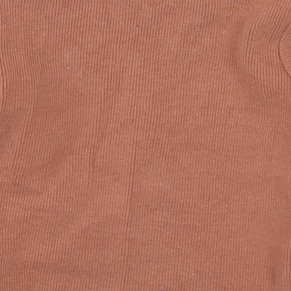 H&M Girls Brown   Basic T-Shirt Size 6-9 Months