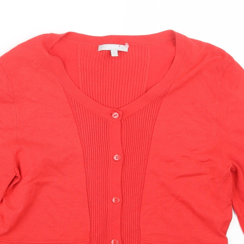 Per Una Womens Red  Knit Cardigan Jumper Size 12