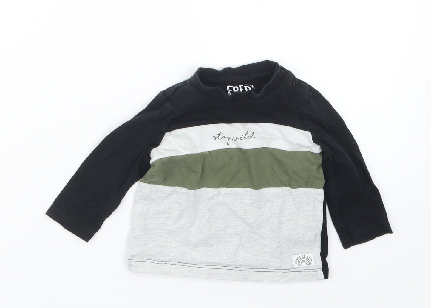 F&F Boys Black   Basic T-Shirt Size 0-3 Months