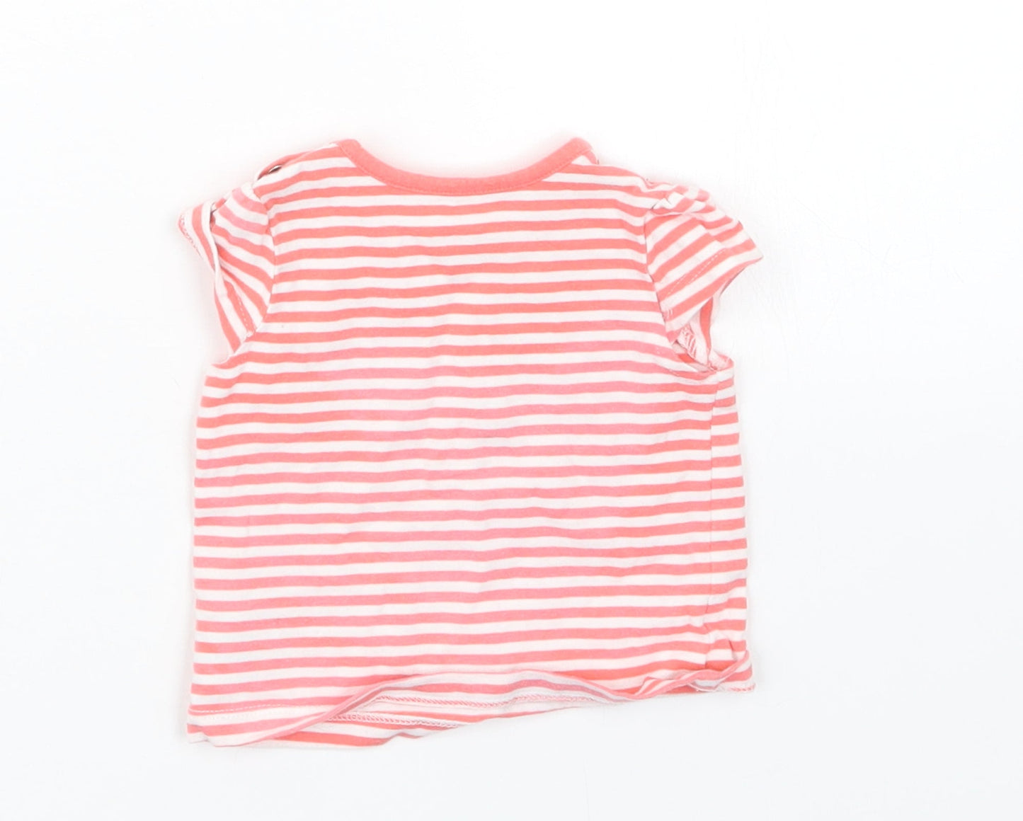 Mothercare Girls Red Striped  Basic T-Shirt Size Newborn