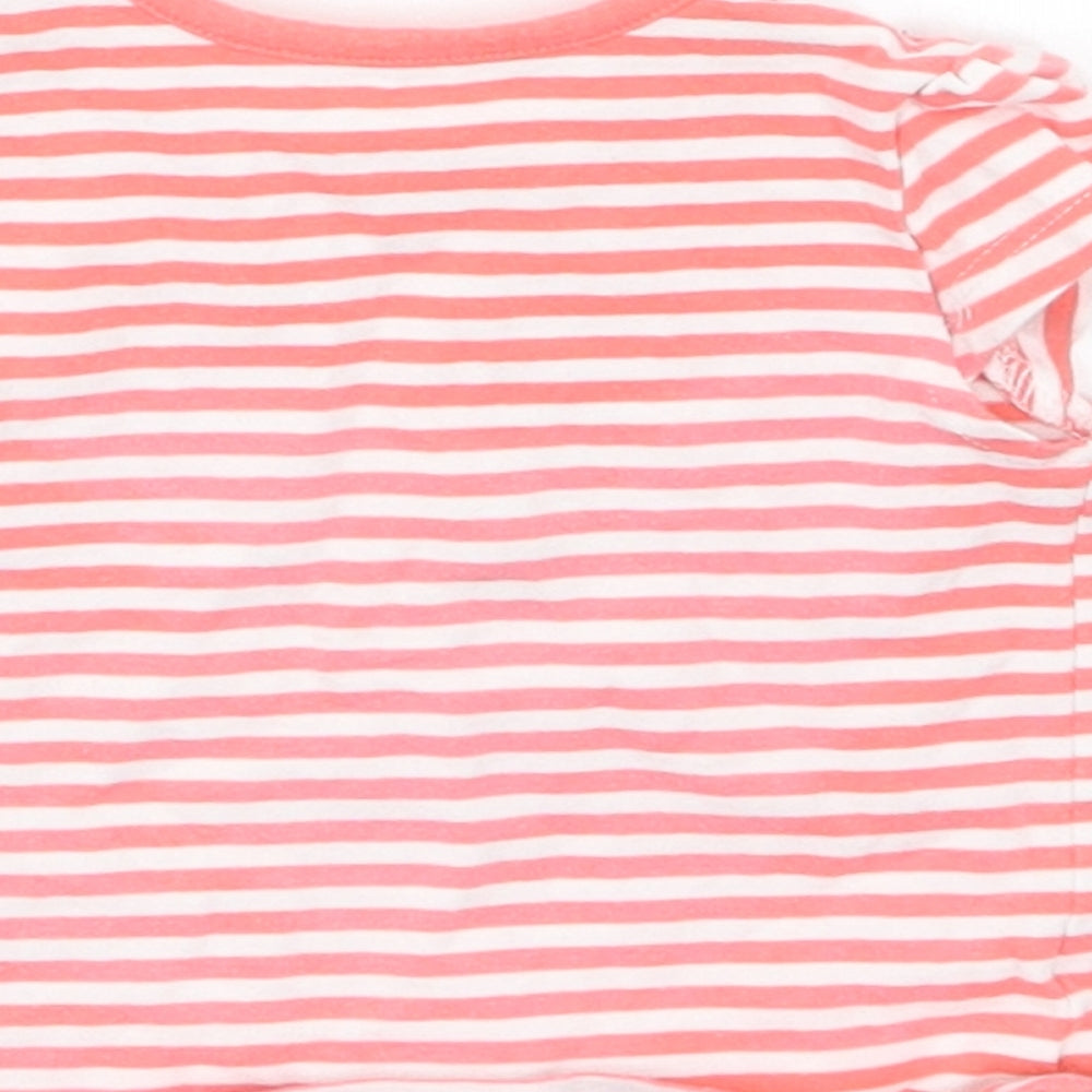 Mothercare Girls Red Striped  Basic T-Shirt Size Newborn