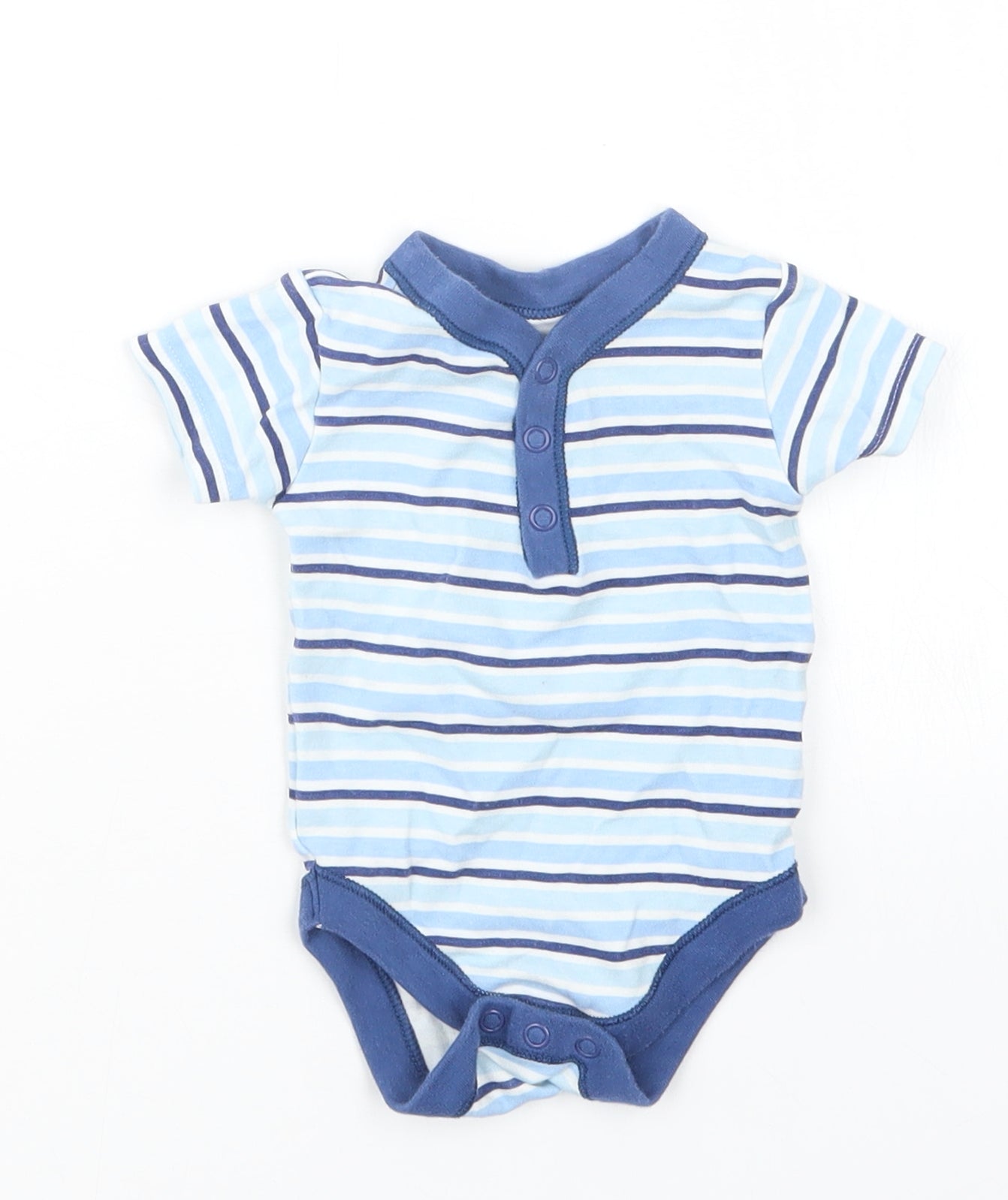 George Boys Blue Striped  Babygrow One-Piece Size 3-6 Months
