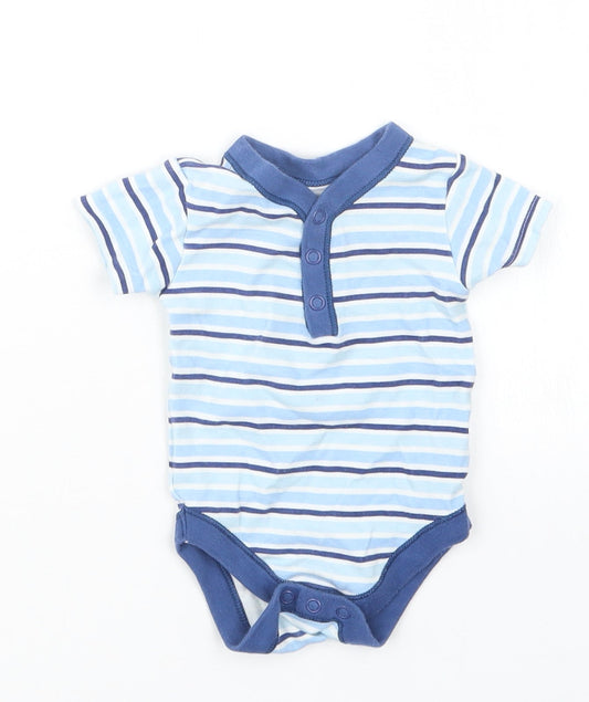 George Boys Blue Striped  Babygrow One-Piece Size 3-6 Months