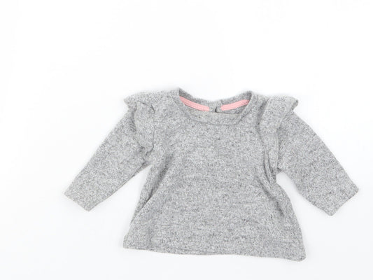Matalan Girls Grey   Pullover Jumper Size 0-3 Months