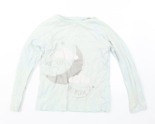 Nutmeg Girls Blue Geometric  Top Pyjama Top Size 5-6 Years