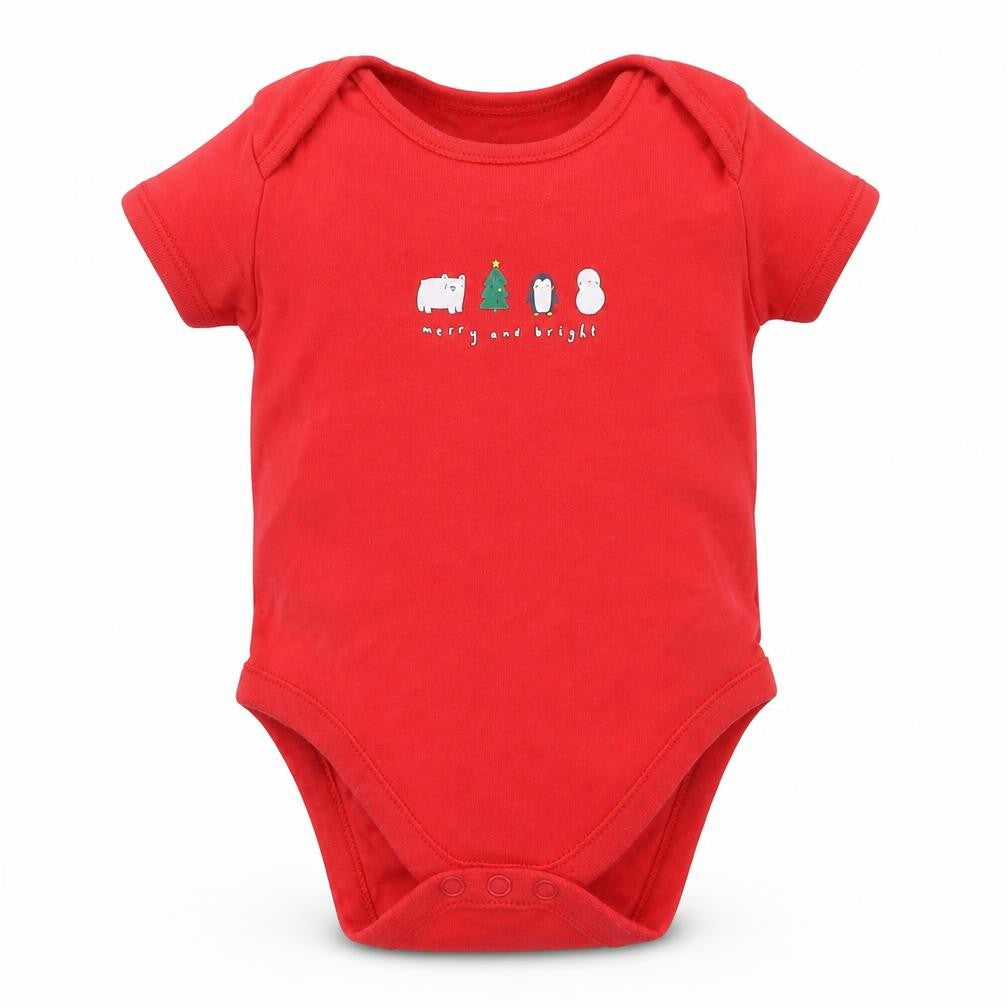 George Baby Red   Babygrow One-Piece Size 6-9 Months  - Christmas