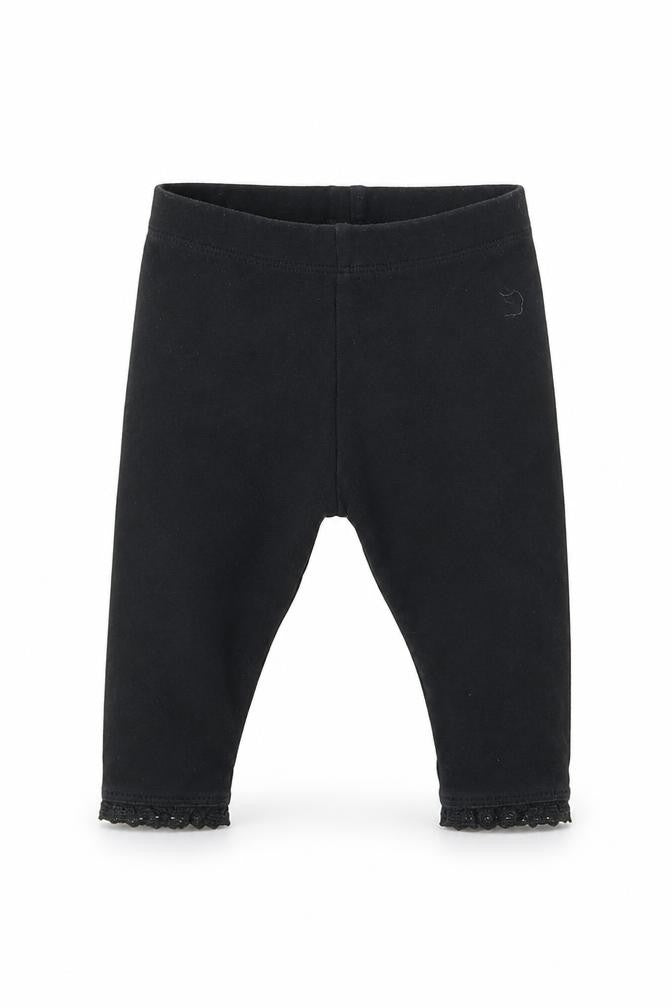 Front view of Next girls’ black capri trousers, size 3-6, months