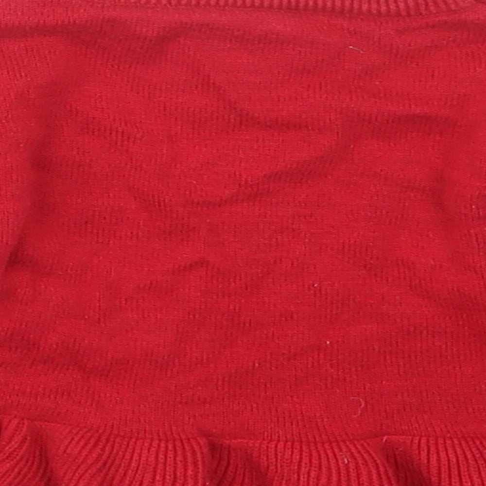 Nutmeg Girls Red  Knit Pullover Jumper Size 3-6 Months