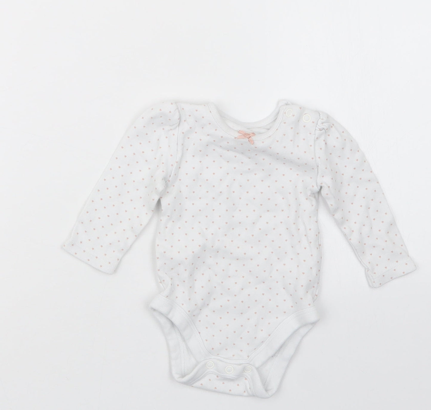 George Girls White Polka Dot  Babygrow One-Piece Size 6-9 Months