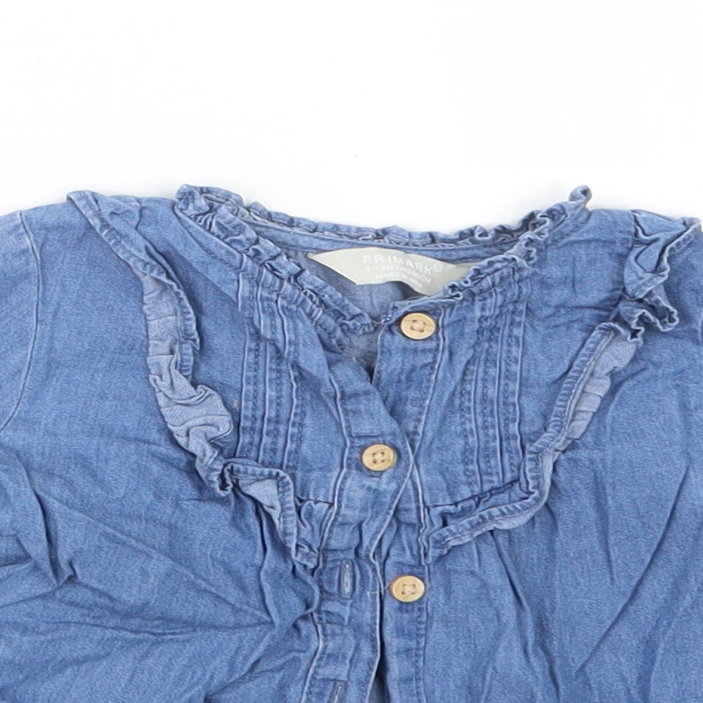 Primark Girls Blue   Basic Button-Up Size 9-12 Months