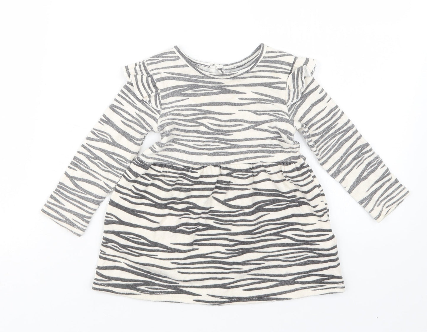 Primark Girls Beige Animal Print  T-Shirt Dress  Size 12-18 Months