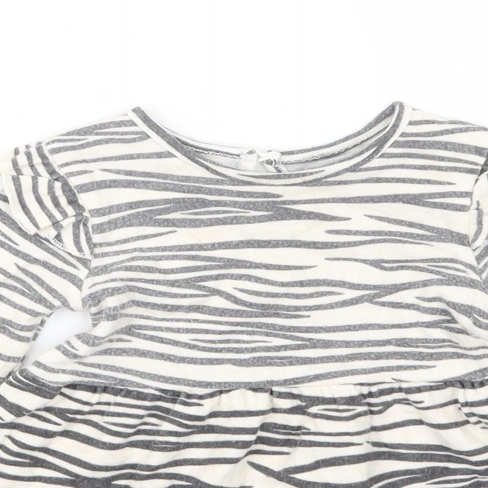 Primark Girls Beige Animal Print  T-Shirt Dress  Size 12-18 Months