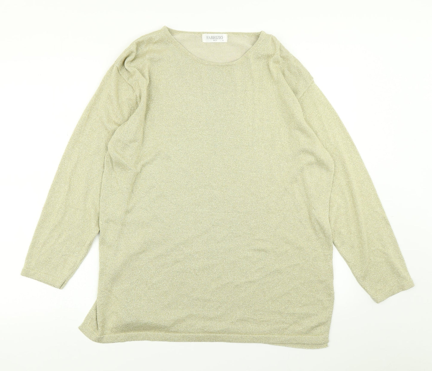 Fabrizio Womens Gold  Knit Pullover Jumper Size M
